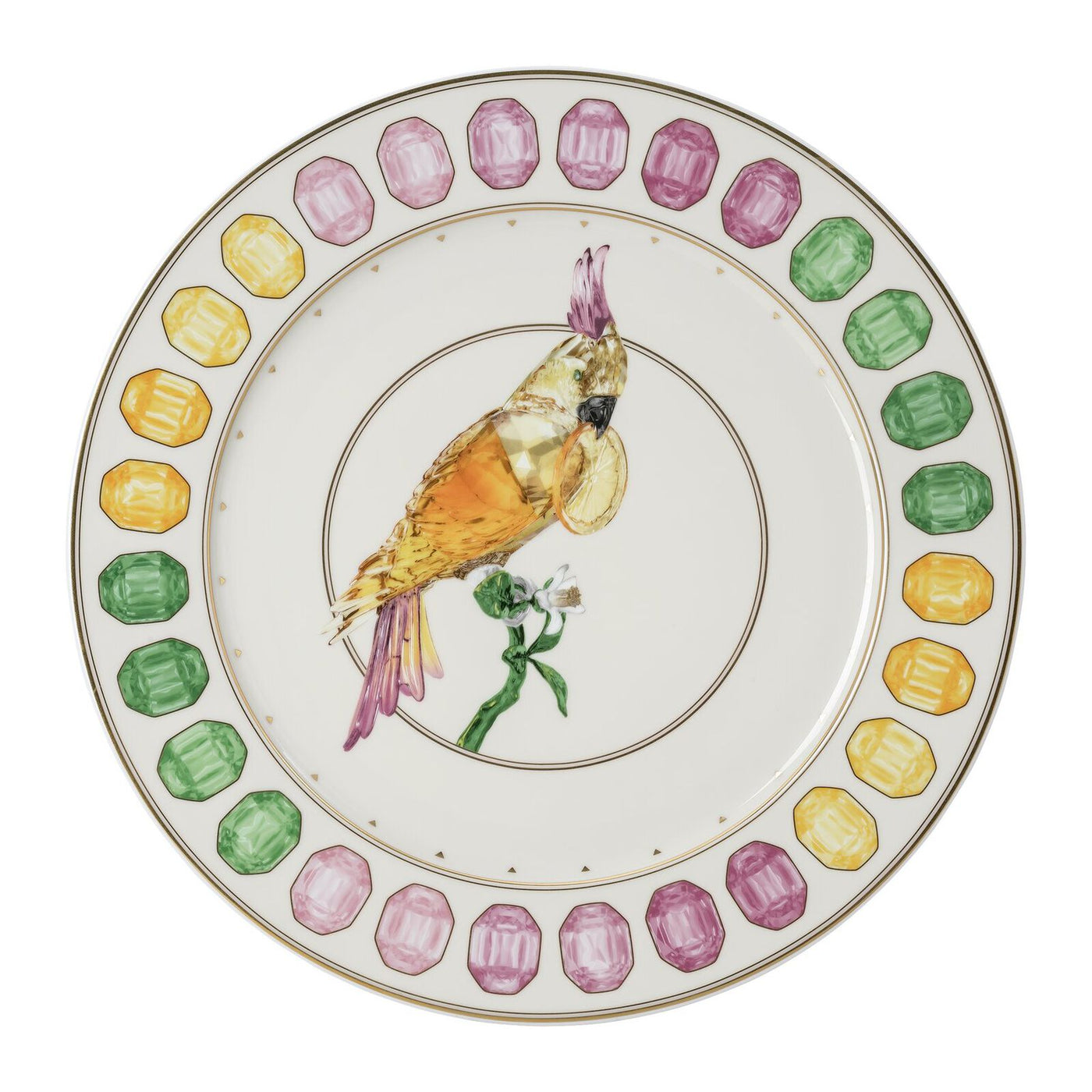 Swarovski IDYLLIA Cockatoo - Service plate 33 cm