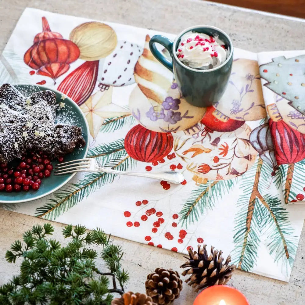Italian Lines - Set of 4 Placemats "Jingle" 100% Linen Made in Italy