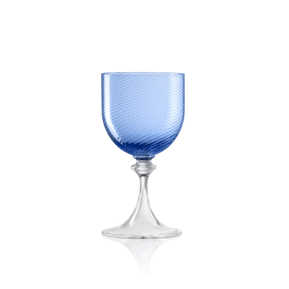 Nason Morettis - White Wine Glass 3/62 Twisted Ruby Red