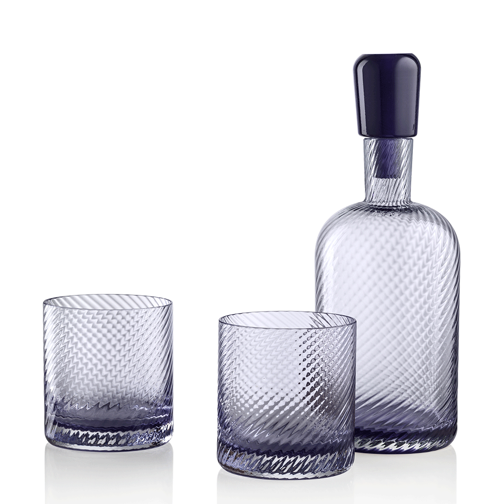 Nason Morettis - Borealis Set Bottle and 2 Tumblers Purple