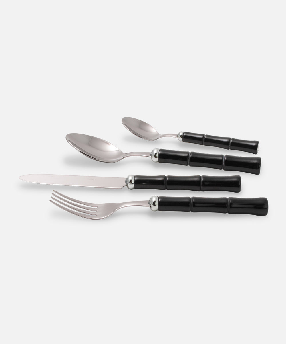 Bamboo Black 4 pieces table set