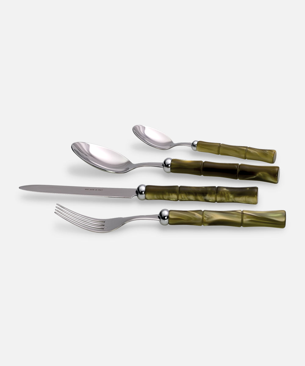 Bamboo Olive green 4 pieces table set