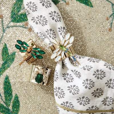 Joanna Buchanan - Dragonfly napkin rings, opal, set of two