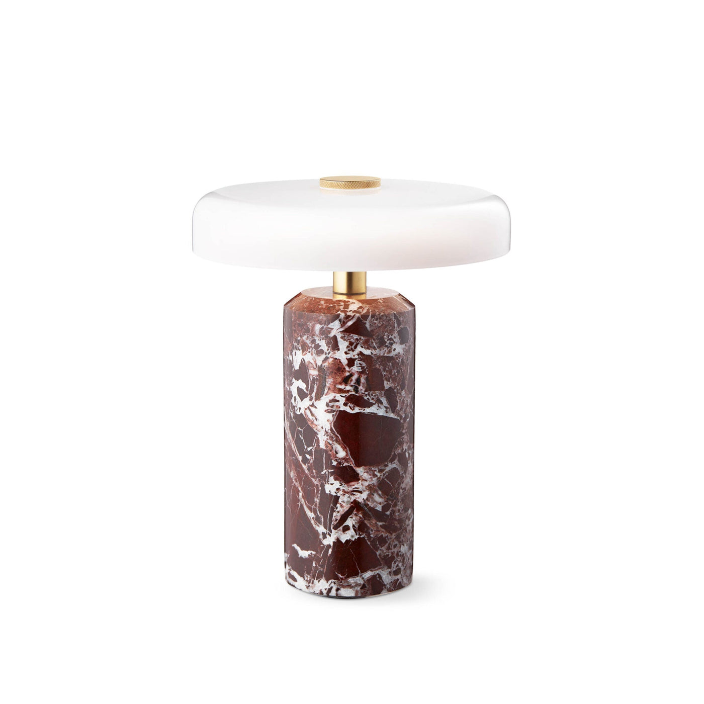 Design By Us Trip portable lamp Dark Emperador marble | Opal glossy shade