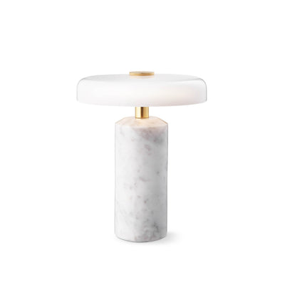 Design By Us Trip portable lamp Dark Emperador marble | Opal glossy shade