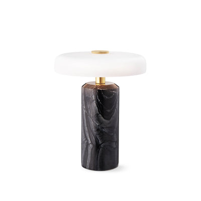 Design By Us Trip portable lamp Silver marble | Rose glossy shade