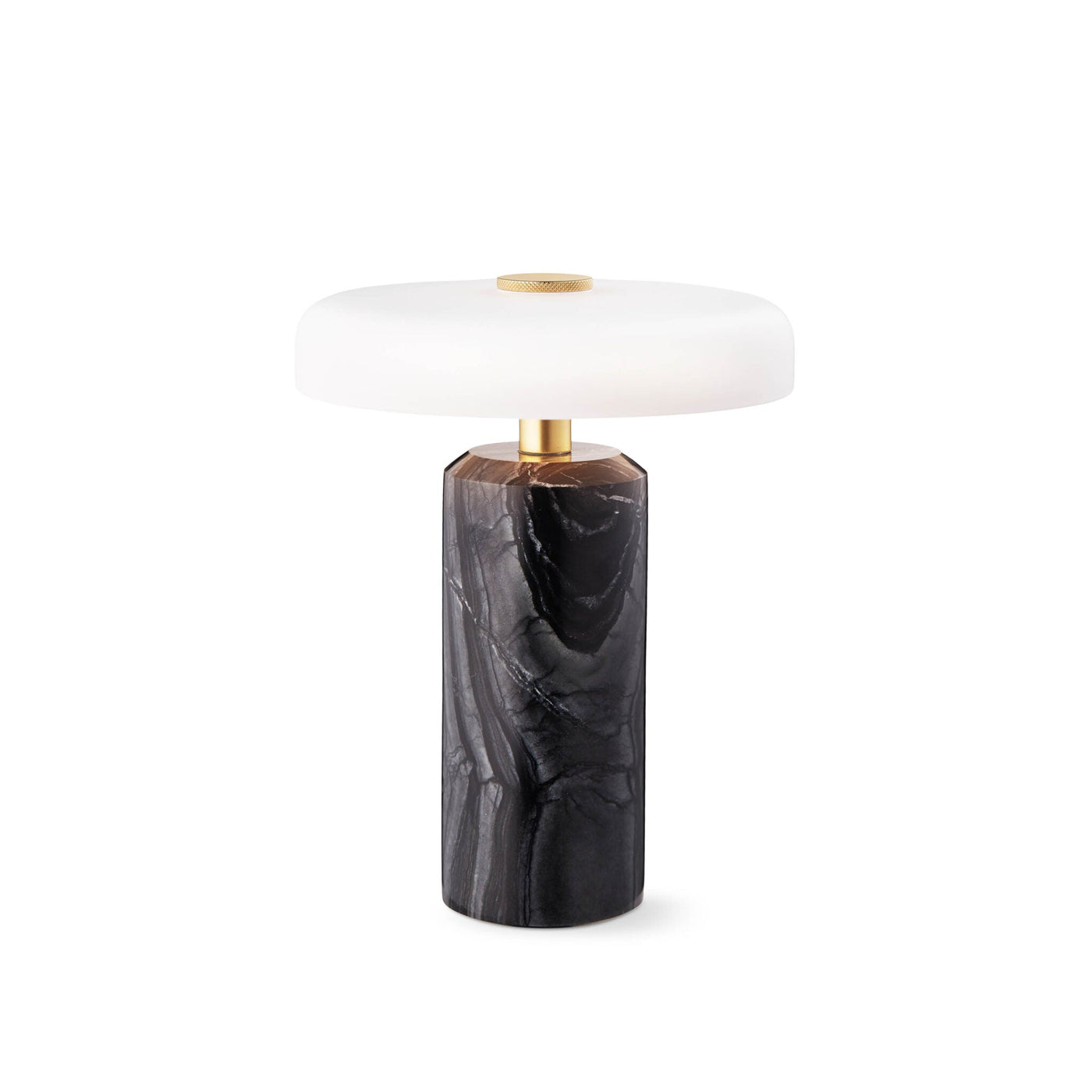 Design By Us Trip portable lamp Dark Emperador marble | Opal glossy shade