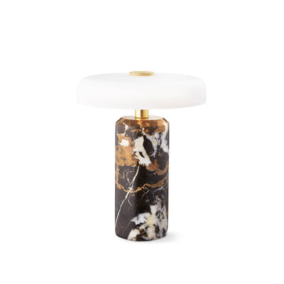 Design By Us Trip portable lamp Dark Emperador marble | Opal glossy shade