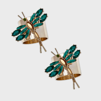 Joanna Buchanan - Dragonfly napkin rings, emerald, set of two