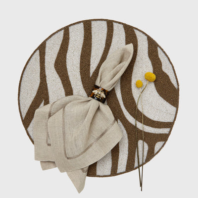 Joanna Buchanan - Stripey bee resin napkin rings, tortoiseshell, set of four