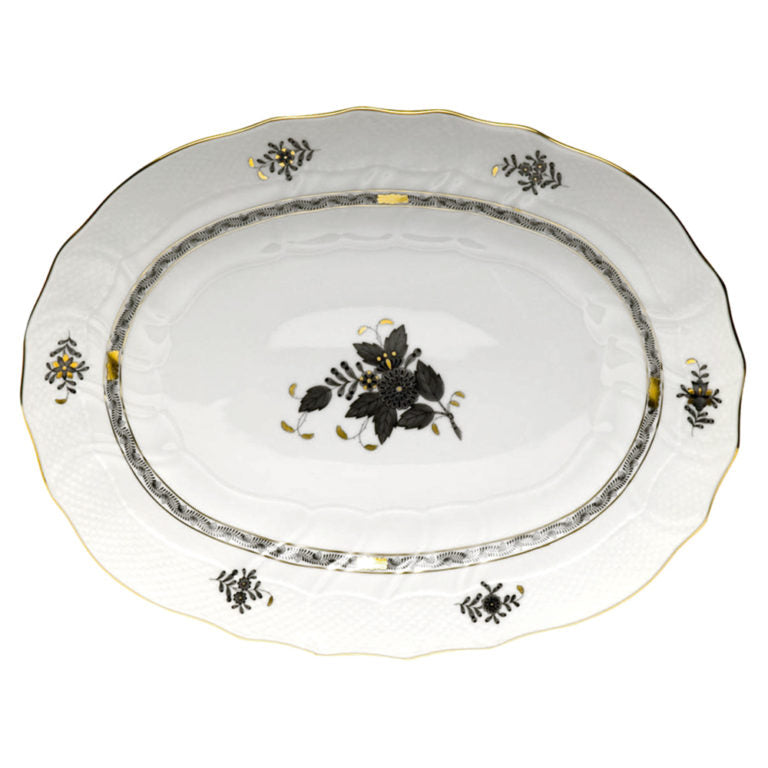 Herend Chinese Bouquet Black Platter