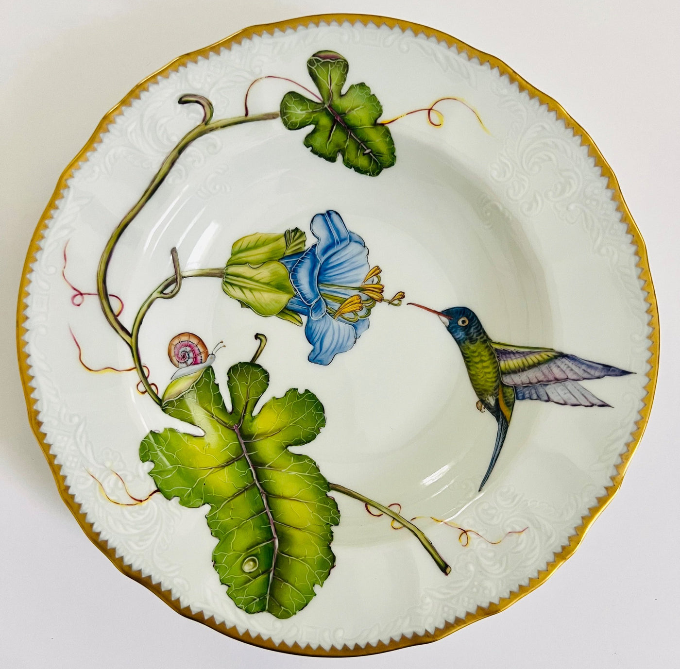 Anna Weatherley Designs - HB2/S - SPECIAL EDITION Hummingbird Pasta/Soup Plate