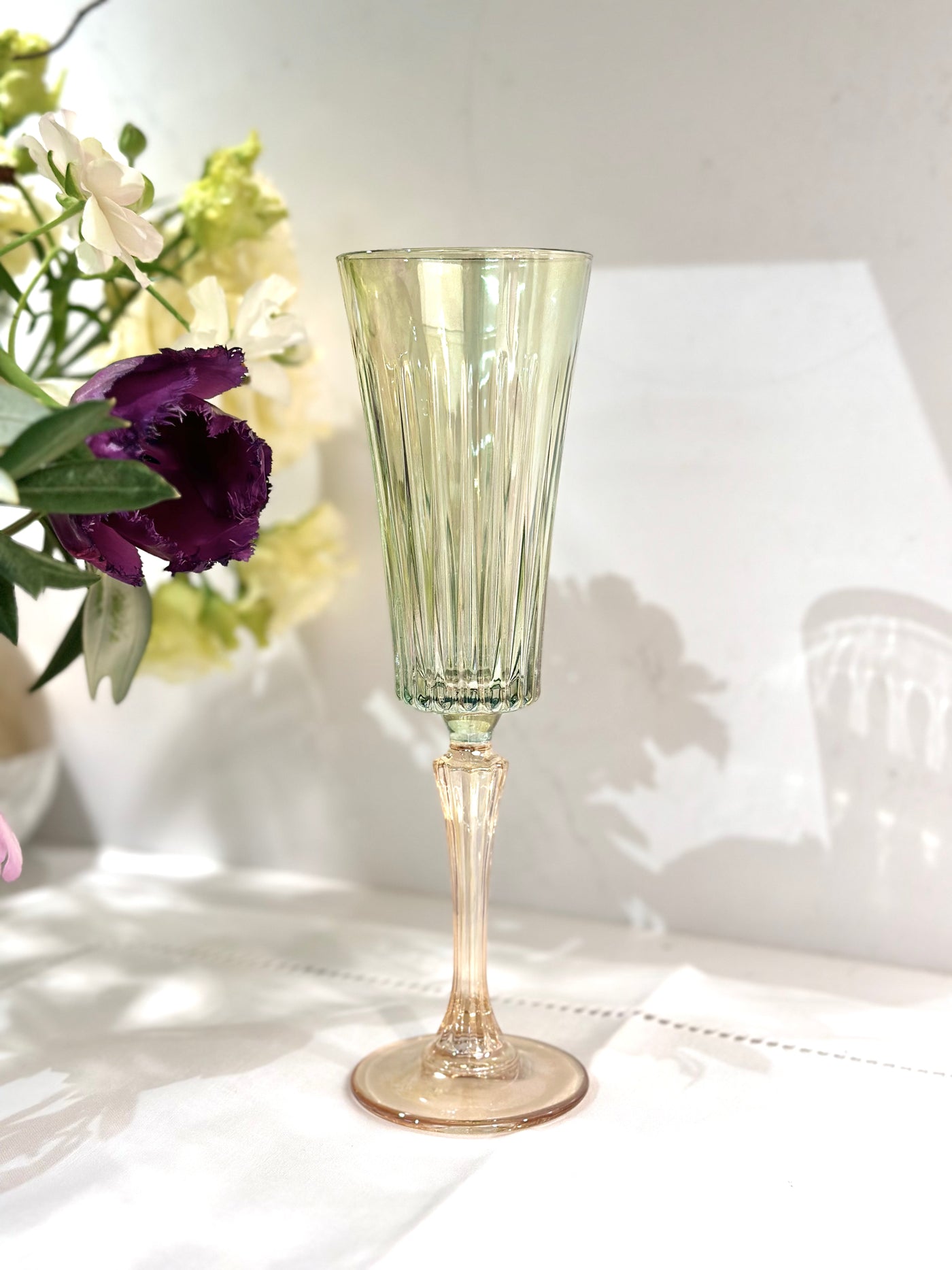 Murano  - Domina 01 Champagne Glass Green