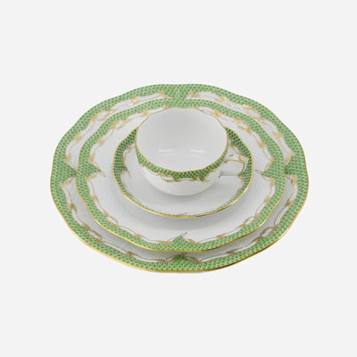 Herend Fish Scale Evergreen Dessert Plate