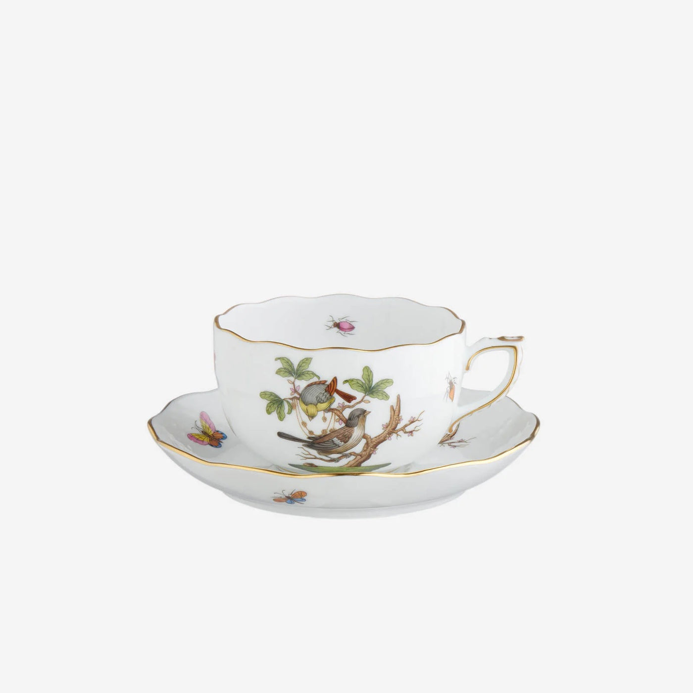 HEREND - Rothschild Bird Teacup & Saucer