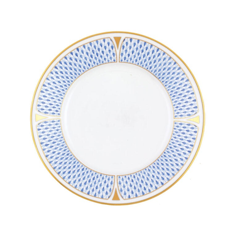 Herend Art Deco Blue Dessert Plate