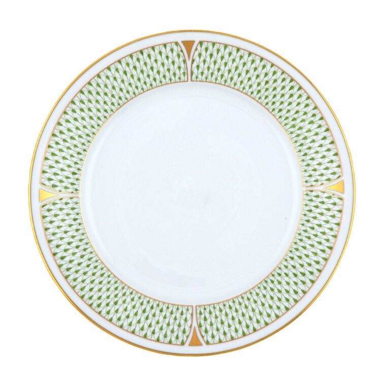 Herend Art Deco Green Dinner Plate