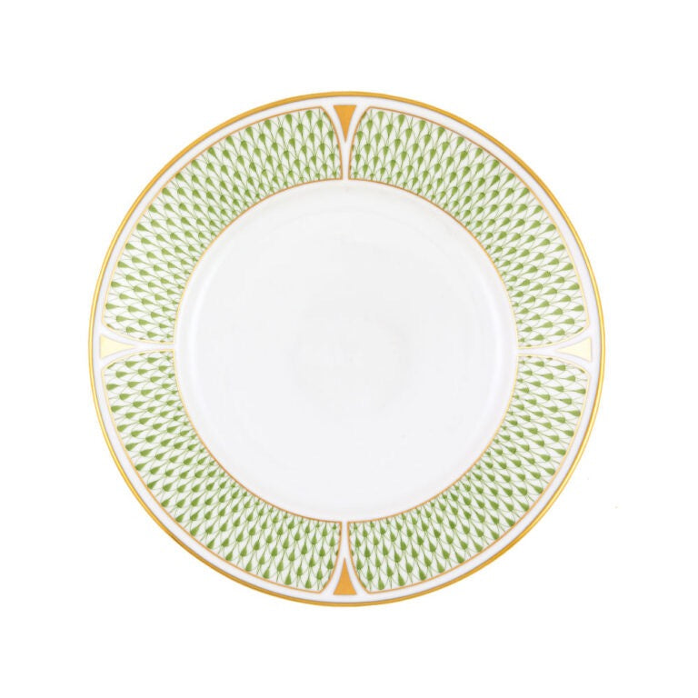 Herend Art Deco Green Dessert Plate