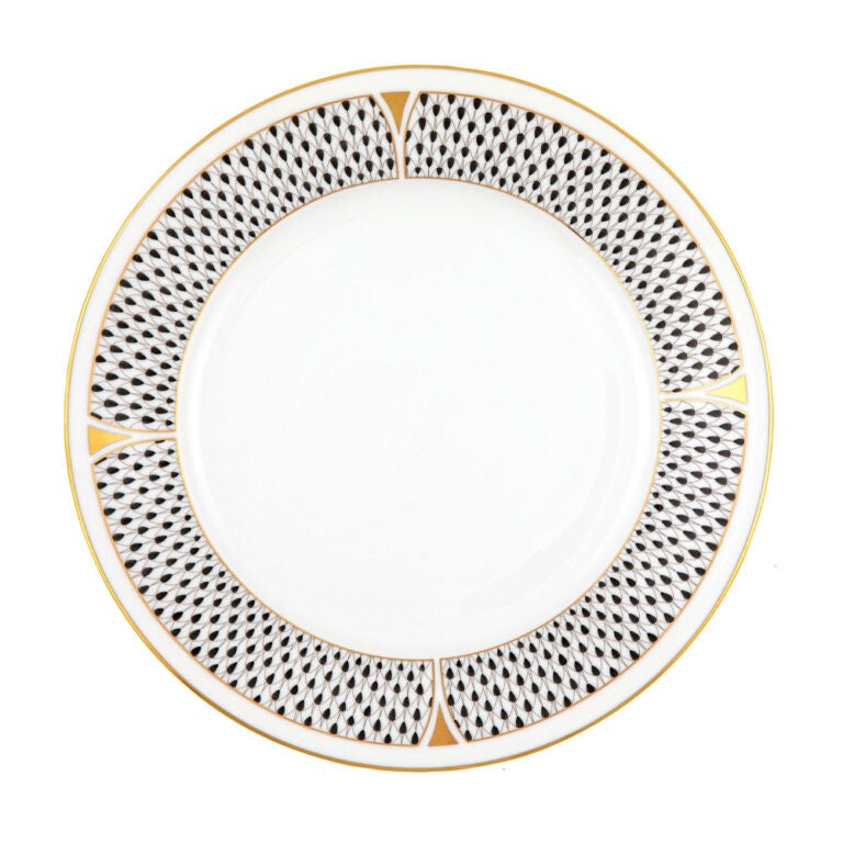 Herend Art Deco Black Dinner Plate