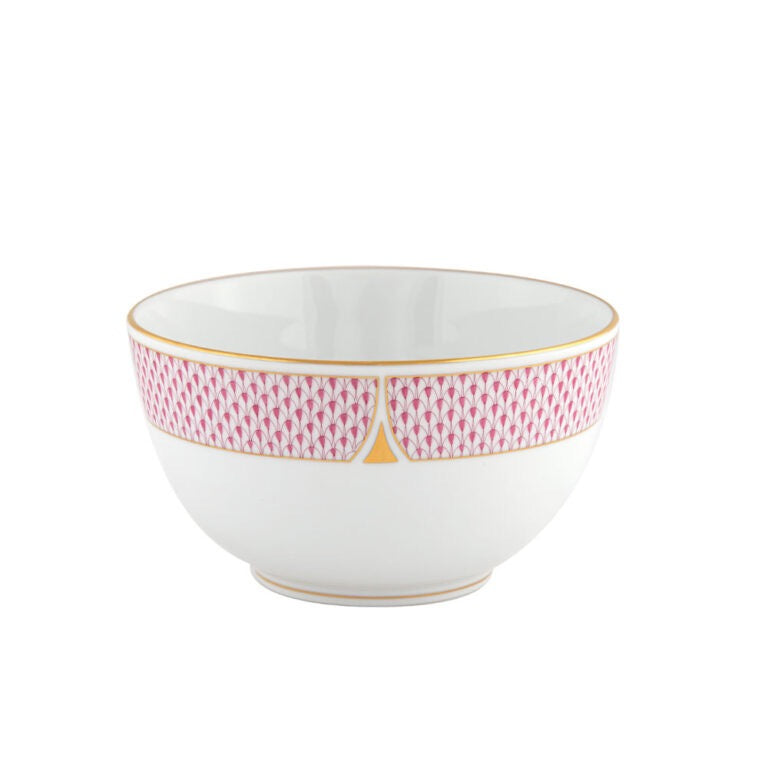 Herend Art Deco Raspberry Round Bowl