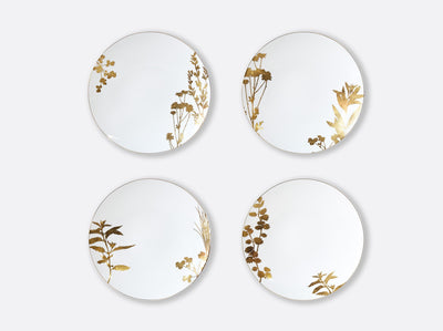 BERNARDAUD VEGETAL ORSet of 4 assorted dinner plates 26 cm