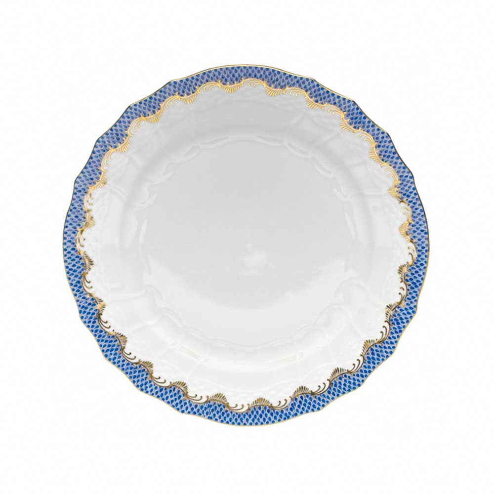 Herend Fish Scale Blue Dessert Plate