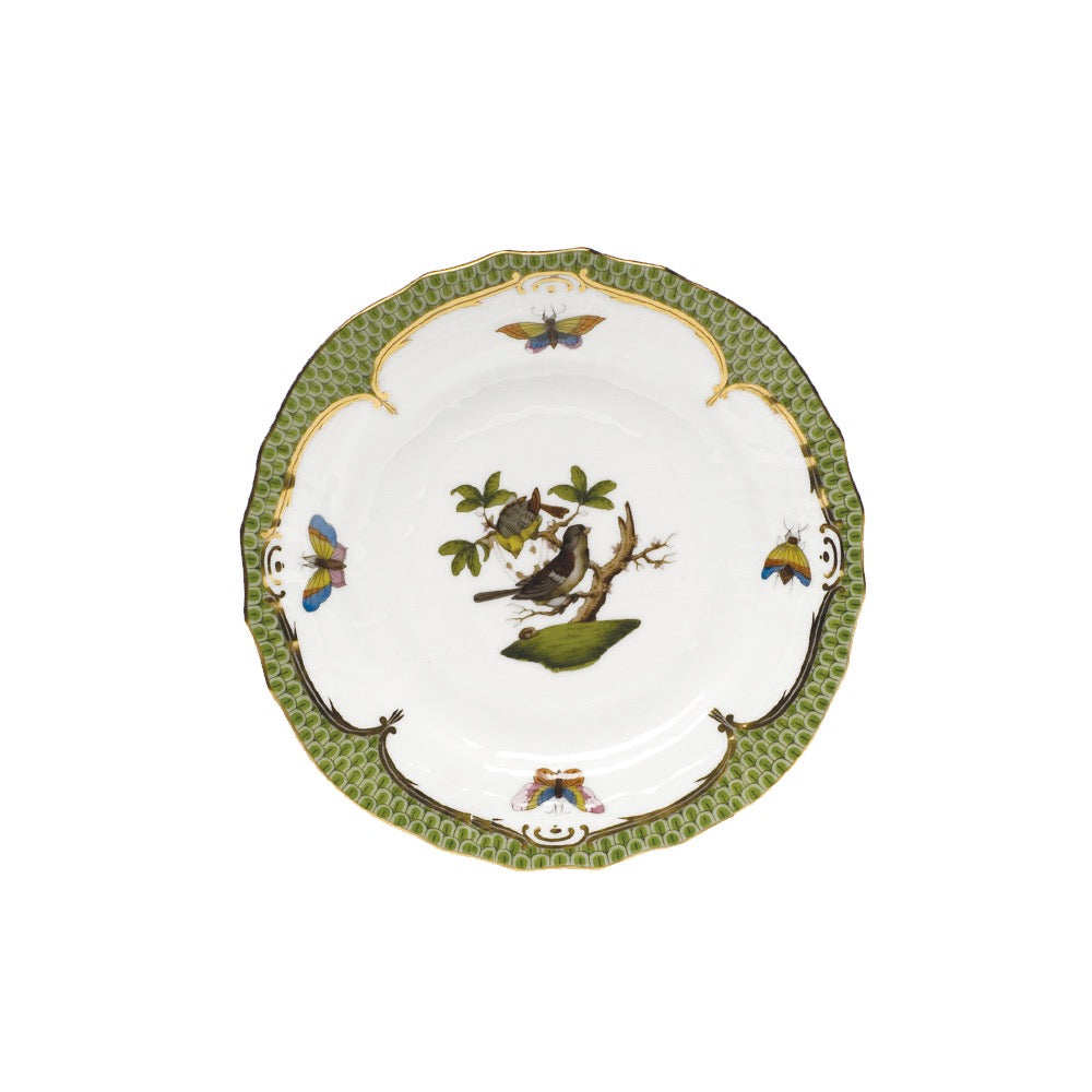 Herend Rothschild Bird Green Bread and Butter Plate