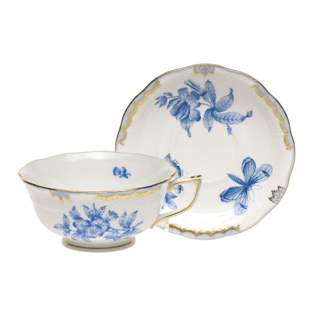 Herend Fortuna Blue Tea Cup And Saucer