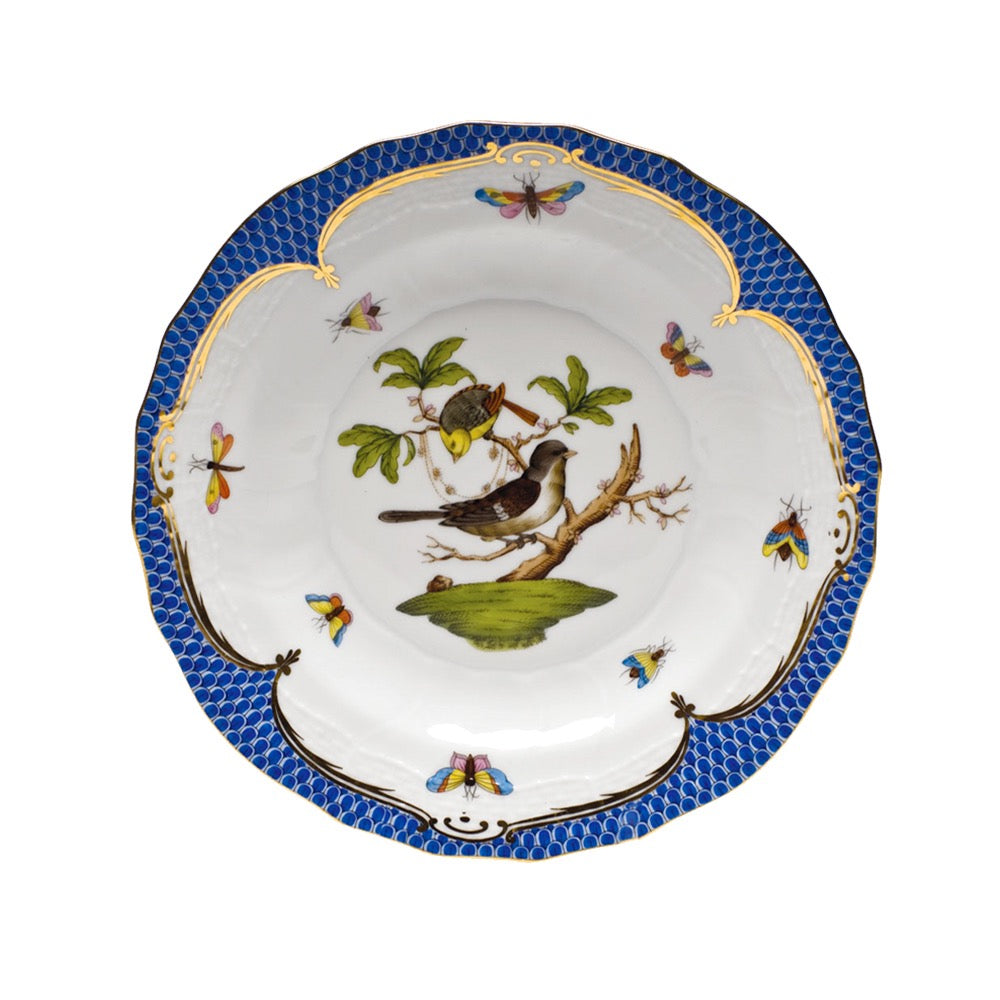 Herend Rothschild Bird Blue Dessert Plate