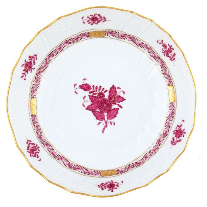 HEREND - Chinese Bouquet Raspberry Scalloped Dinner bowl