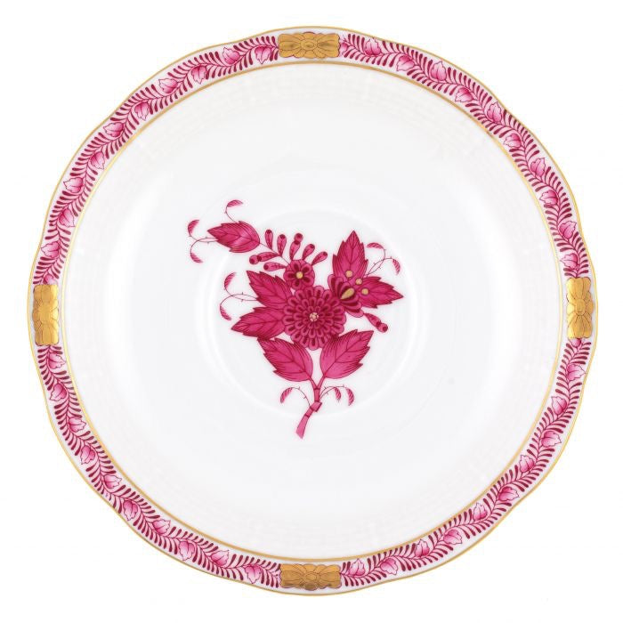 HEREND - Chinese Bouquet Raspberry Tea Cup & Saucer