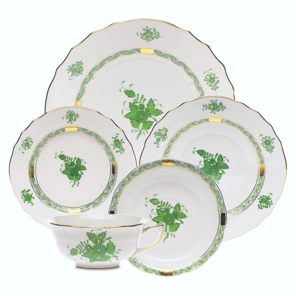 HEREND - Chinese Bouquet Green Dinner Bowl 20 cm