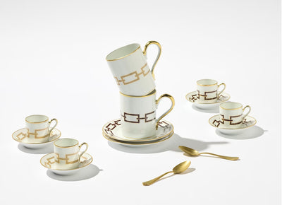 GINORI 1735  CATENE EBANO COFFE CUP & SAUCER