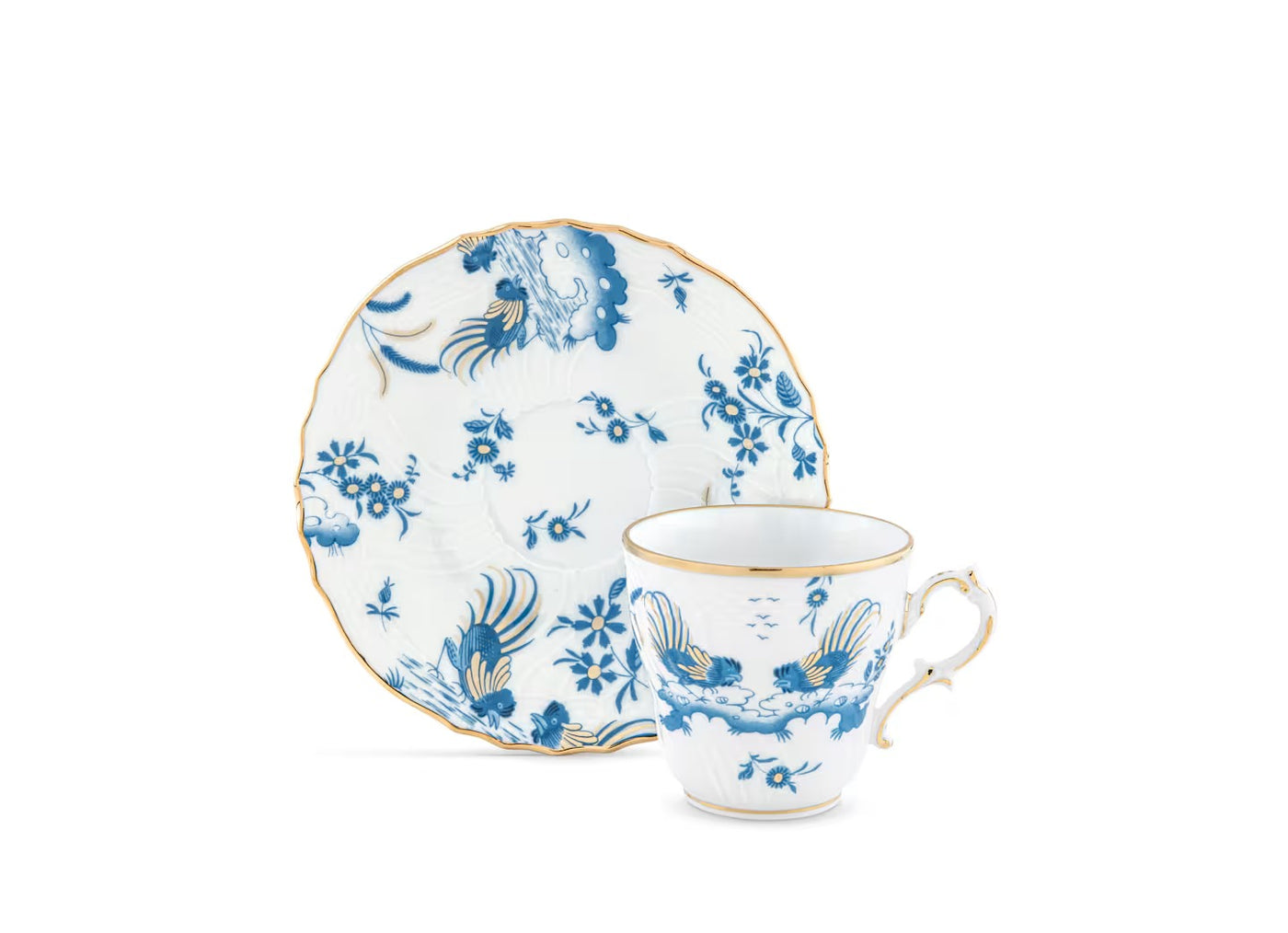 GINORI 1735 ORO DI DOCCIA MEGENTA COFFE CUP & SAUCER