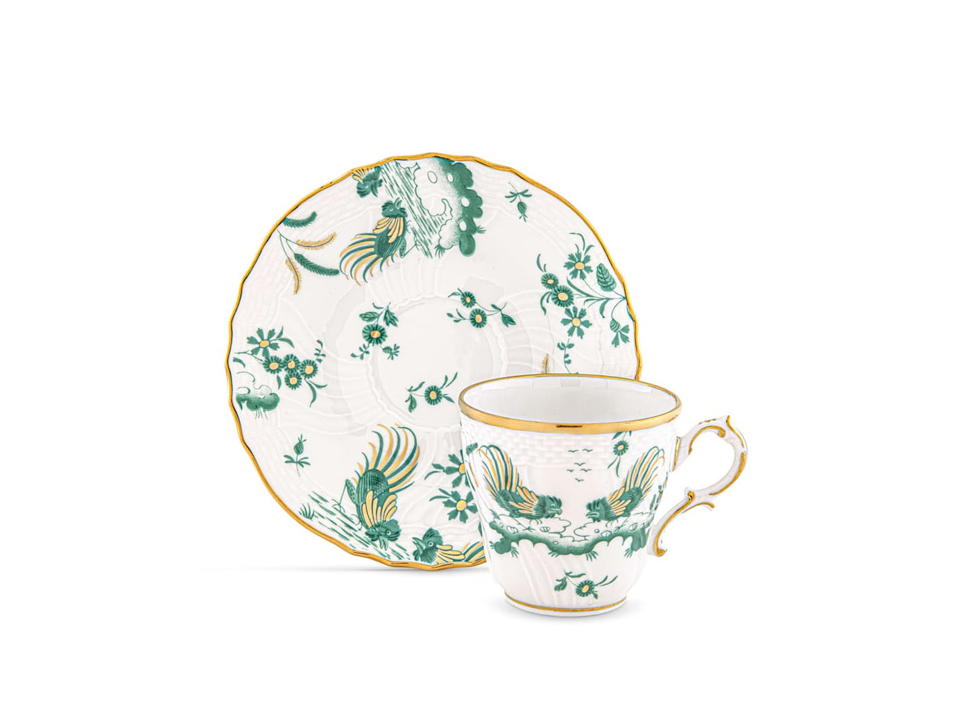 GINORI 1735 ORO DI DOCCIA MEGENTA COFFE CUP & SAUCER