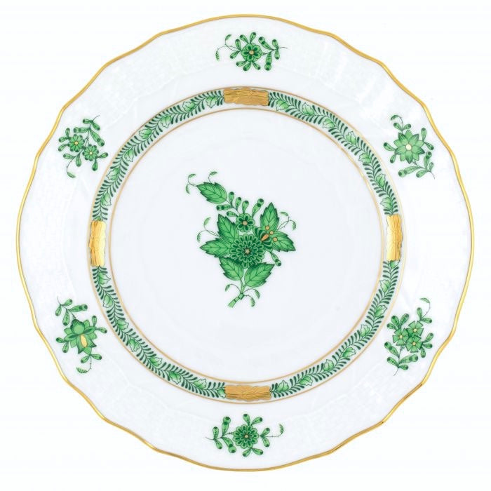 HEREND - Chinese Bouquet Green Bread & butter Plate 15cm