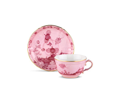 GINORI 1735 PORPORA ORIENTE ITALIANO tea saucers set of 2