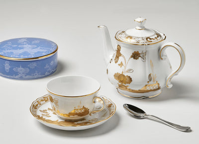 GINORI 1735 PORPORA ORIENTE ITALIANO tea saucers set of 2