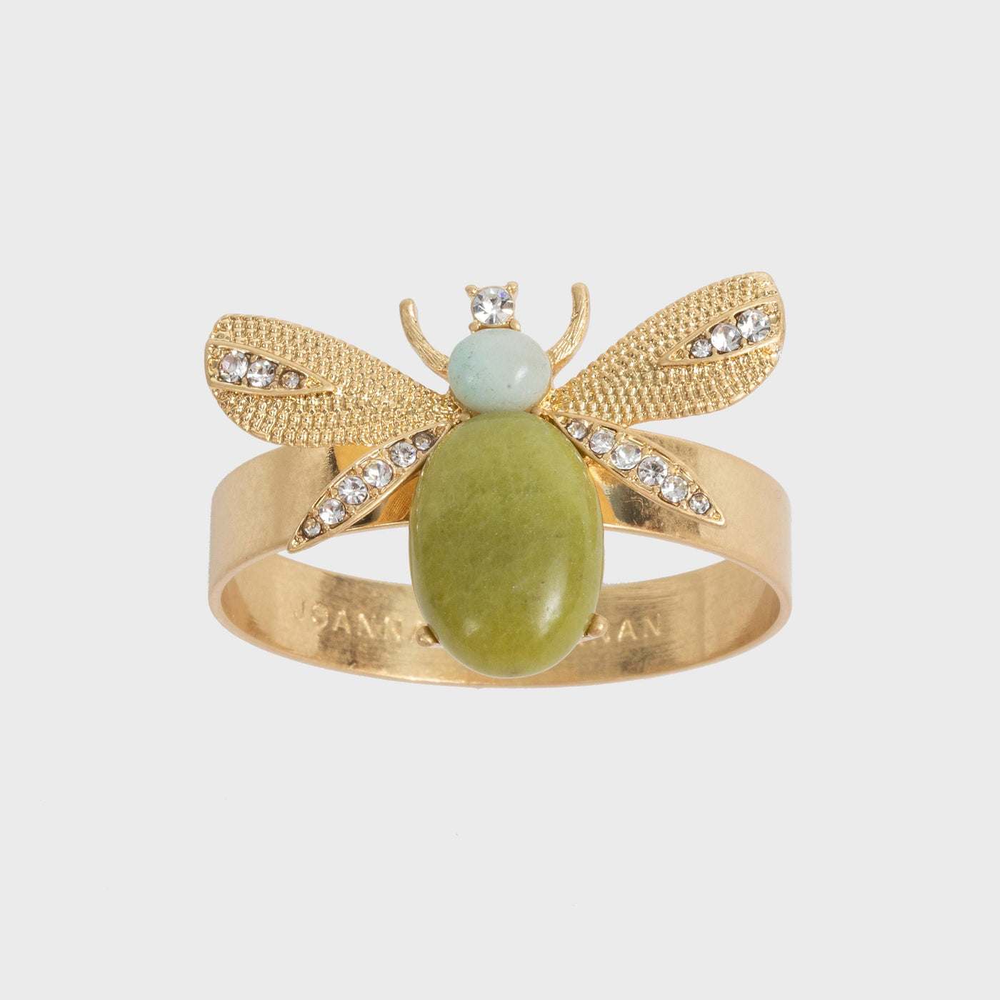 Joanna Buchanan - Etched wing bug skinny napkin rings, lemon jasper, set of four