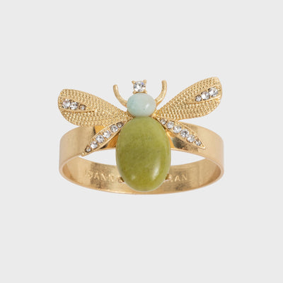 Joanna Buchanan - Etched wing bug skinny napkin rings, lemon jasper, set of four