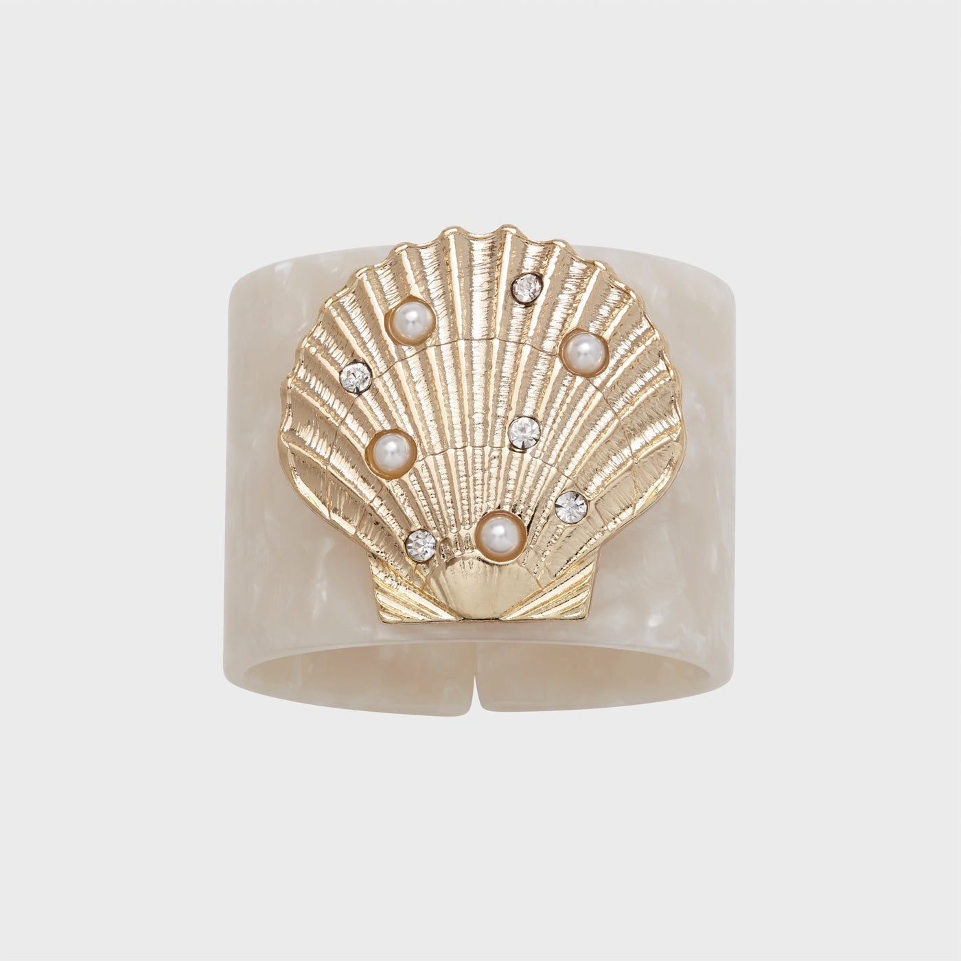 Joanna Buchanan - Shell resin napkin rings, pearly white, set of four
