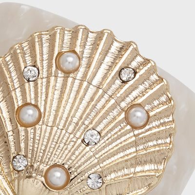 Joanna Buchanan - Shell resin napkin rings, pearly white, set of four