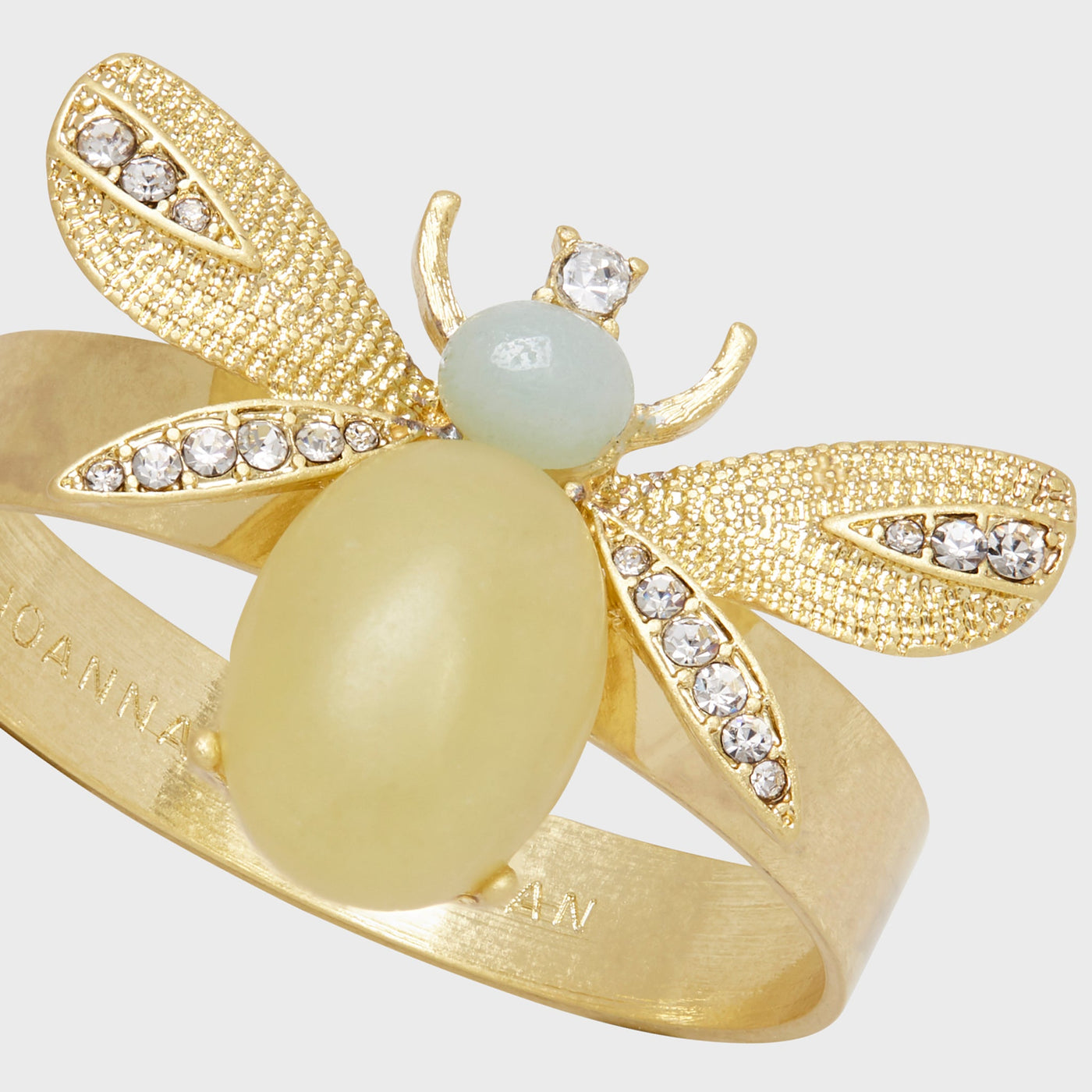Joanna Buchanan - Etched wing bug skinny napkin rings, lemon jasper, set of four