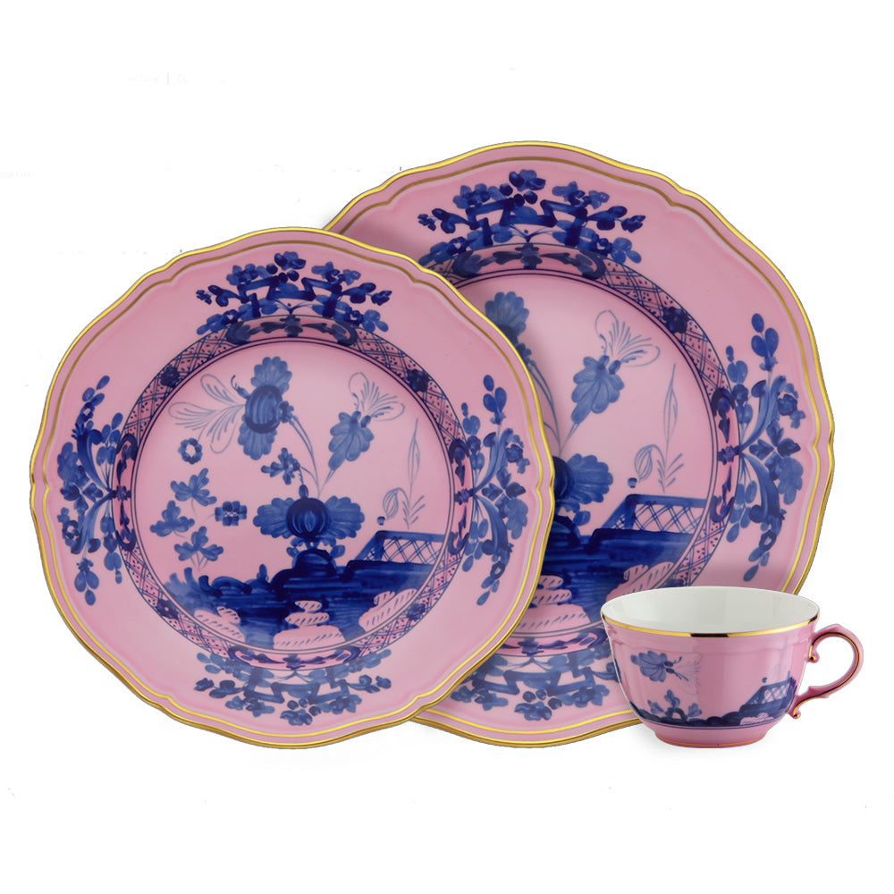 GINORI 1735 CITRINO ORIENTE ITALIANO set of 2 flat plates AZALEA