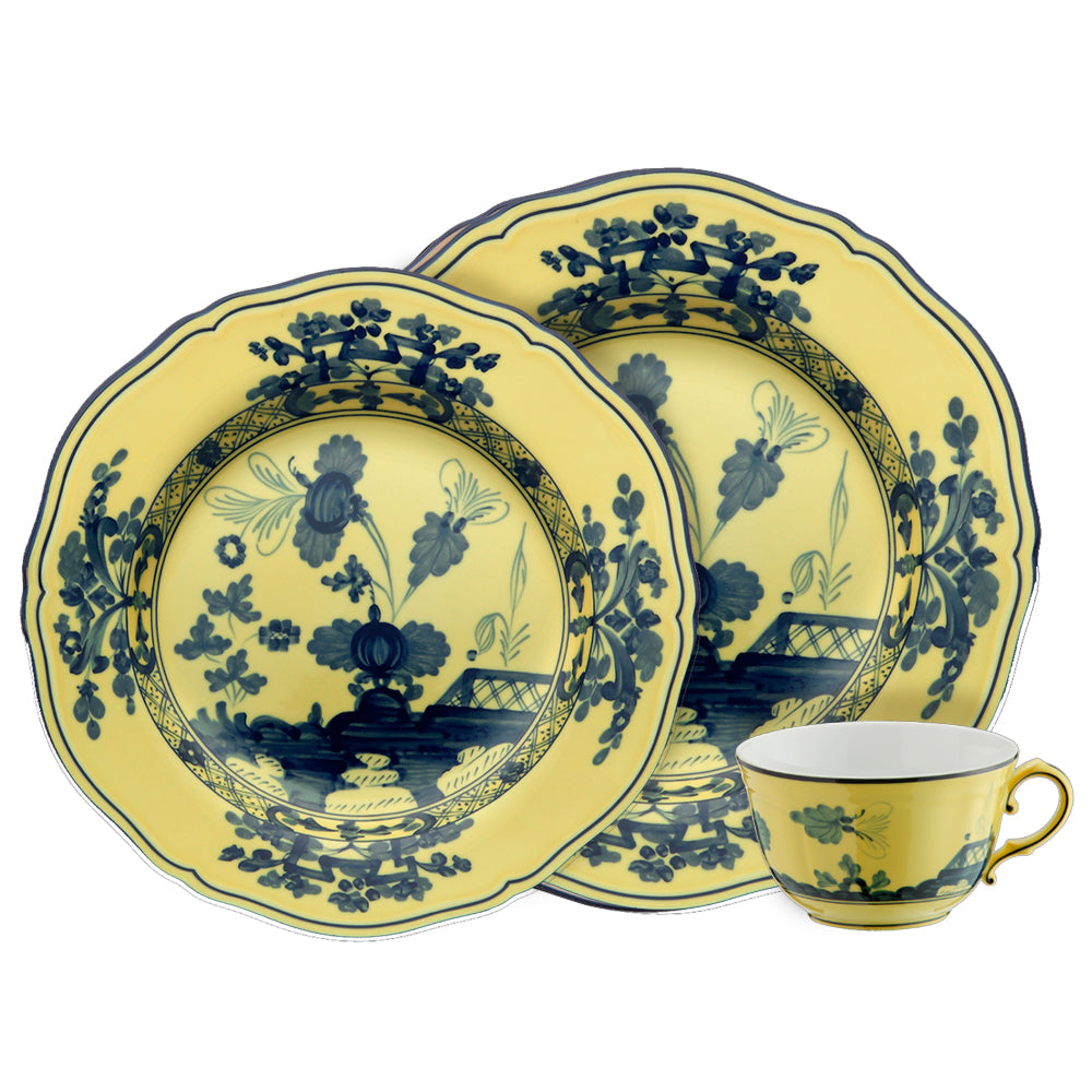 GINORI 1735 CITRINO ORIENTE ITALIANO set of 2 flat plates CITRINO