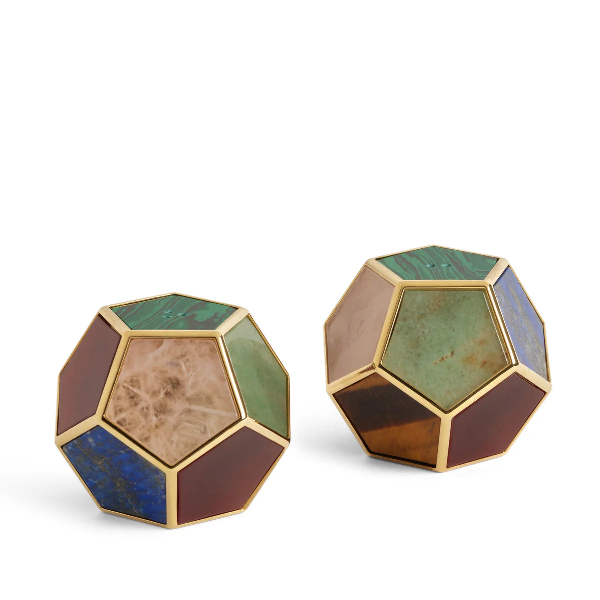 L'Objet - Pentagon Spice Jewels - Multistone + 24k Gold (Set of 2)