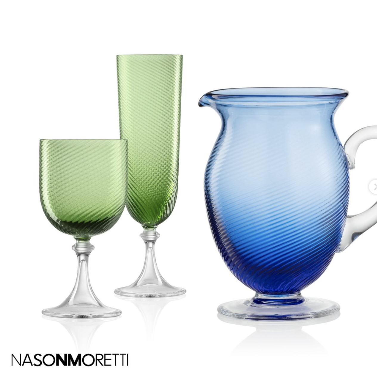 Nason Morettis - Water Glass 3/62 Twisted Green