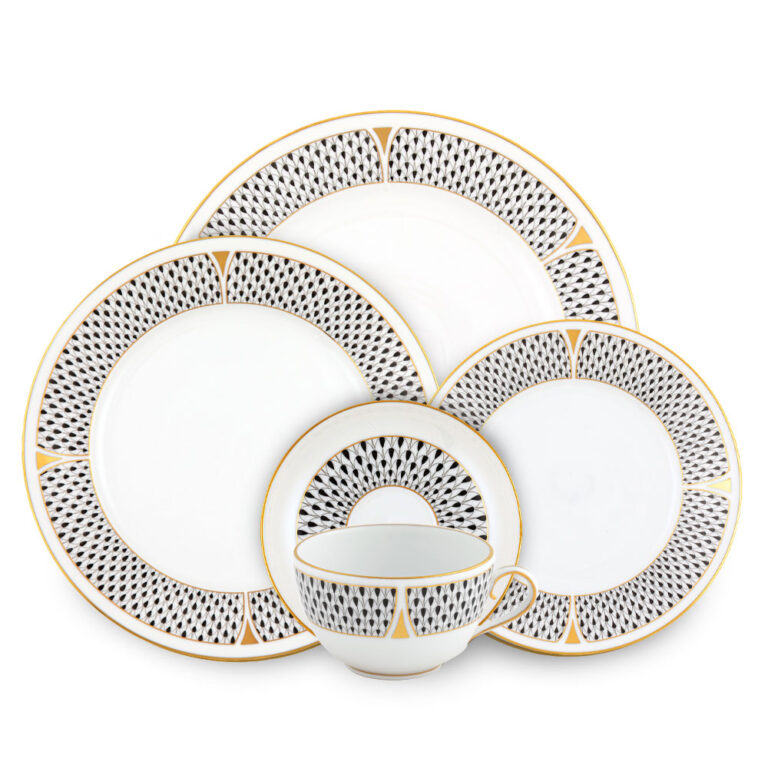 Herend Art Deco Black Service Plate