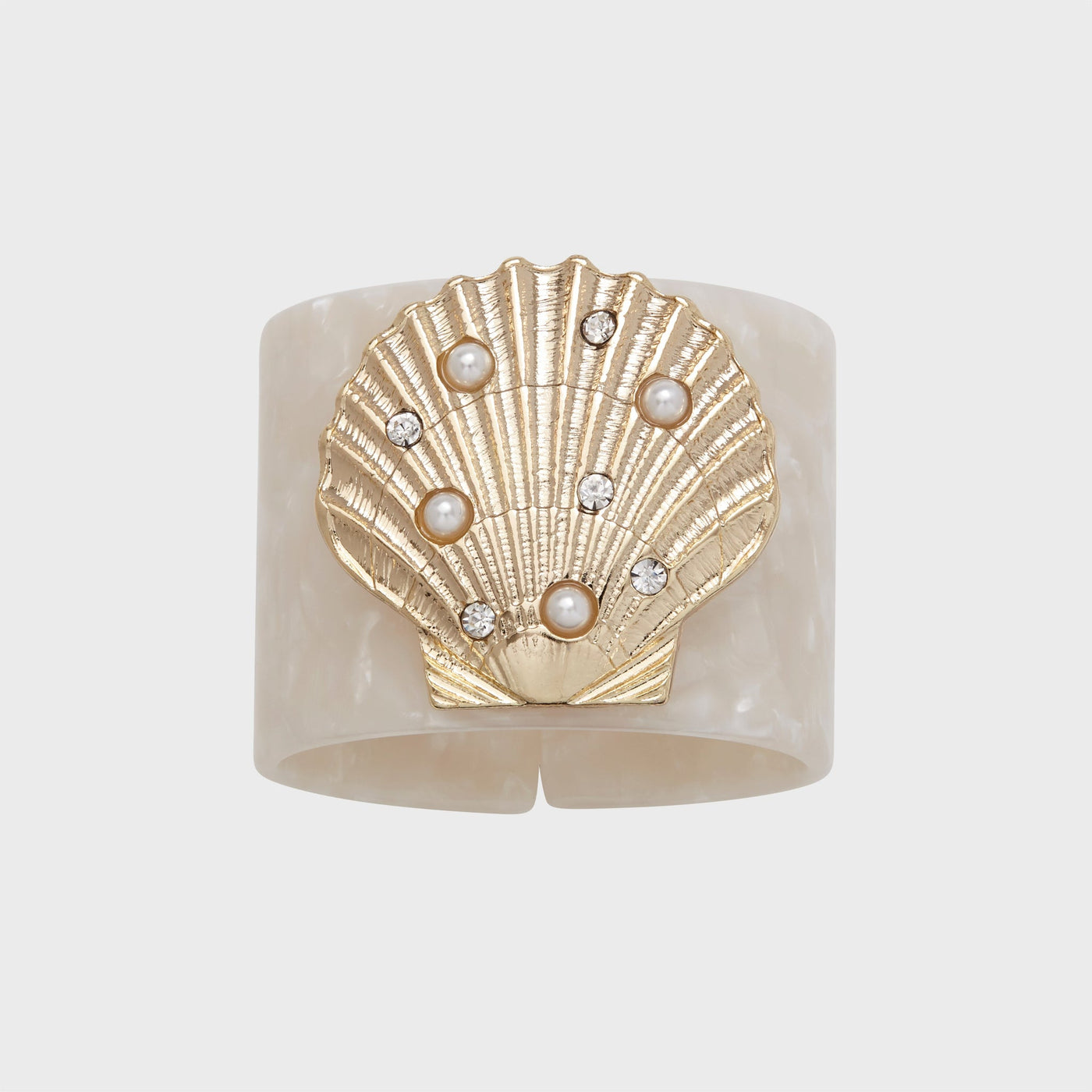 Joanna Buchanan - Shell resin napkin rings, pearly white, set of four