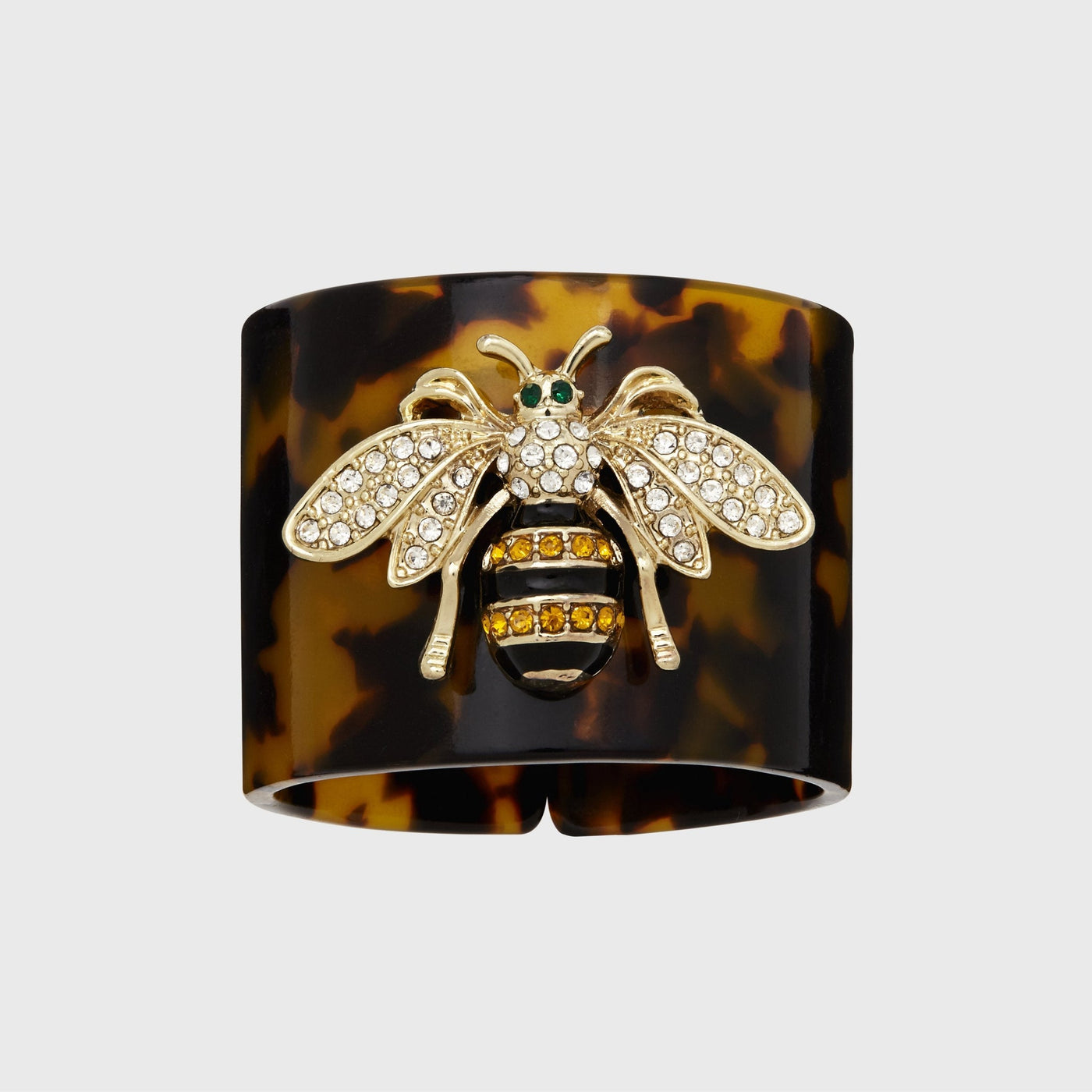 Joanna Buchanan - Stripey bee resin napkin rings, tortoiseshell, set of four